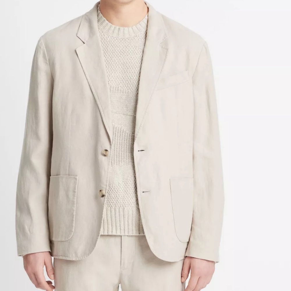 Vince Relaxed Hemp Blazer tan khaki new with tags jacket men's XXL